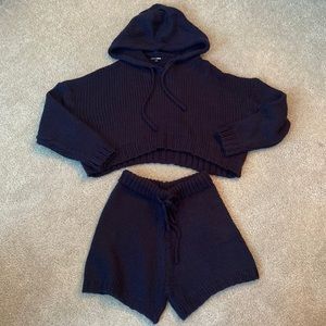 NWOT Fashion Nova Black Knitted Set